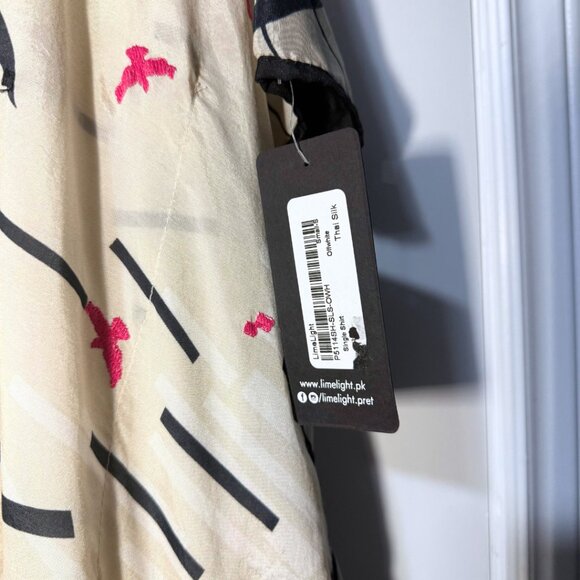 100% Silk Kaftan Top w/ Embroidered Birds – NWT – Luxury Boho - Picture 4 of 10